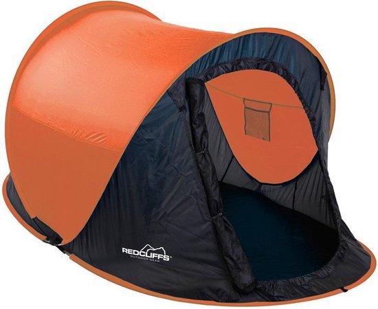 Verdwijnen baden interferentie Pop Up Tent Outdoor - 2 persoons - Festivaltent Camping - 200 x 120 x 95 cm  - Oranje /... | bol.com