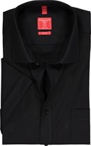 Redmond regular fit overhemd - korte mouw - zwart - Strijkvriendelijk - Boordmaat: 41/42