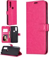 LuxeBass Hoesje geschikt voor Motorola Moto One Vision hoesje book case roze - telefoonhoes - gsm hoes - telefoonhoesjes
