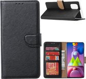 LuxeBass Hoesje geschikt voor Samsung Galaxy M51 - Bookcase Zwart - portemonnee hoesje - telefoonhoes - gsm hoes - telefoonhoesjes