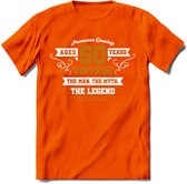50 Jaar Legend T-Shirt | Goud - Zilver | - Oranje - XXL