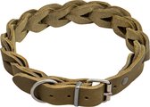 Animal Boulevard Hondenhalsband country leer gevlochten Olijf- 25mm x 58-64cmOlijf- 25mm x 58-64cm