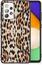 Telefoonhoesje Geschikt voor Samsung Galaxy A52 | A52s (5G/4G) TPU Silicone Hoesje met Zwarte rand Leopard
