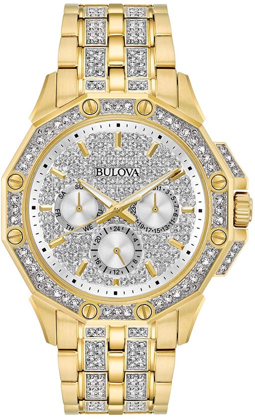Bulova Crystal Octava 98C126 Horloge - Staal - Goudkleurig - Ø 41 mm