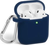 2 Stuks - Siliconen Case AirPods 1 en 2 Blauw