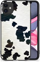 GSM Hoesje Geschikt voor iPhone 11 Silicone Hoesje met Zwarte rand Koeienvlekken