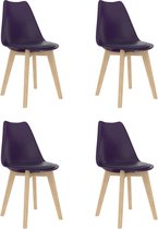 Decoways - Eetkamerstoelen 4 st kunststof lila