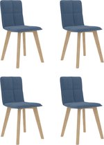 Decoways - Eetkamerstoelen 4 stuks stof blauw