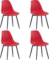 Decoways - Eetkamerstoelen 4 st PP rood