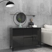 Decoways - Dressoir 104x35x70 cm spaanplaat hoogglans zwart