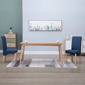 Decoways - Eetkamerstoelen 2 st stof blauw