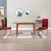 Decoways - Eetkamerstoelen 2 st stof wijnrood