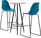 Decoways - 3-delige Barset kunststof turquoise