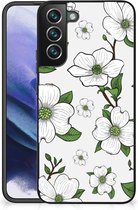 Smartphone Hoesje Geschikt voor Samsung Galaxy S22 Pro Trendy Telefoonhoesjes met Zwarte rand Dogwood Flowers