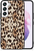 Telefoonhoesje Geschikt voor Samsung Galaxy S22 TPU Silicone Hoesje met Zwarte rand Leopard