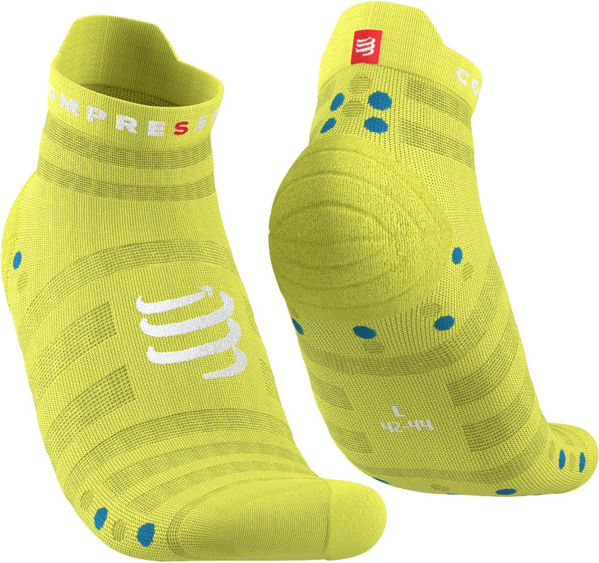 Compressport Pro Racing v4 UL Low Socks - sportsokken - roze/blauw - Unisex