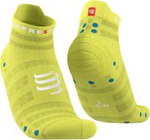 Compressport Pro Racing Socks v4.0 Ultralight Run Low Primerose/Fjord Blue - Hardloopsokken