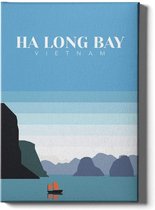 Walljar - Ha Long Bay Vietnam II - Muurdecoratie - Canvas schilderij