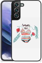 Telefoon Hoesje Geschikt voor Samsung Galaxy S22 Pro TPU Siliconen Hoesje met Zwarte rand Boho Summer