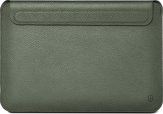 Genuine leather macbook sleeve 16 inch - groen