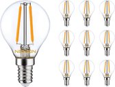 Voordeelpak 10x Noxion Lucent Lustre LED E14 Kogel Filament Helder 2.5W 250lm - 822-827 Dim naar Warm | Dimbaar - Vervangt 25W.