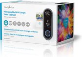Nedis SmartLife Videodeurbel - Wi-Fi - Batterij Gevoed - Full HD 1080p - Cloud Opslag (optioneel) / microSD (niet inbegrepen) - IP54 - Met bewegingssensor - Nachtzicht - Grijs