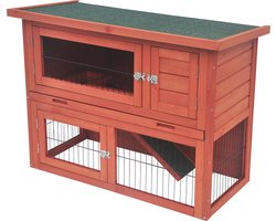 Duvo+ woodland konijnenhok bonnie classic 95x45x70cm houtkleurig + gratis 100ml drinkflesje