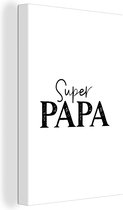 Toile Peinture Papa - Père - Citation - 20x30 cm - Décoration murale