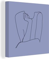 Canvas Schilderij Line art - Abstract - Vrouw - 50x50 cm - Wanddecoratie