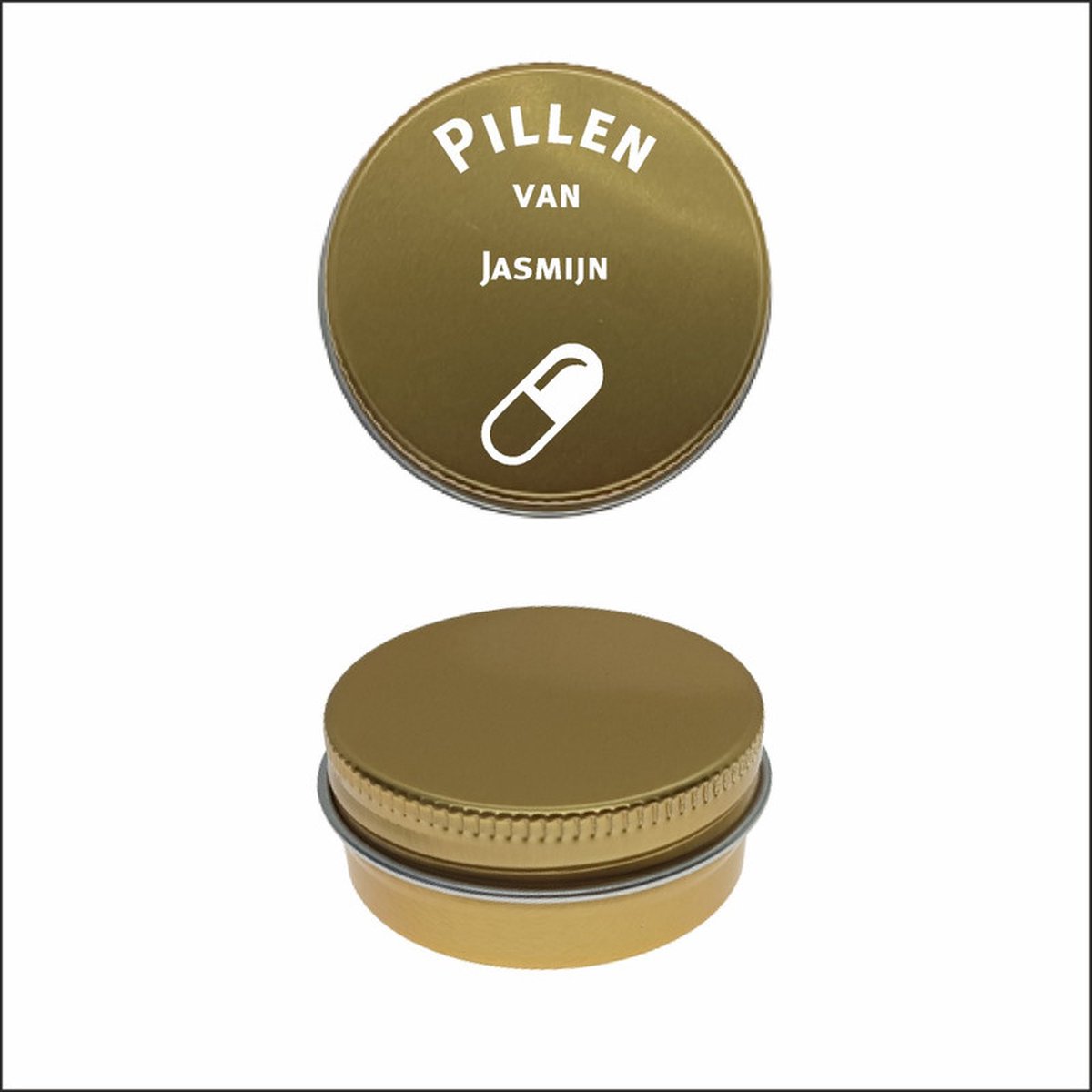 Goedkoopste Pillen Blikje Met Naam Gravering - Jasmijn