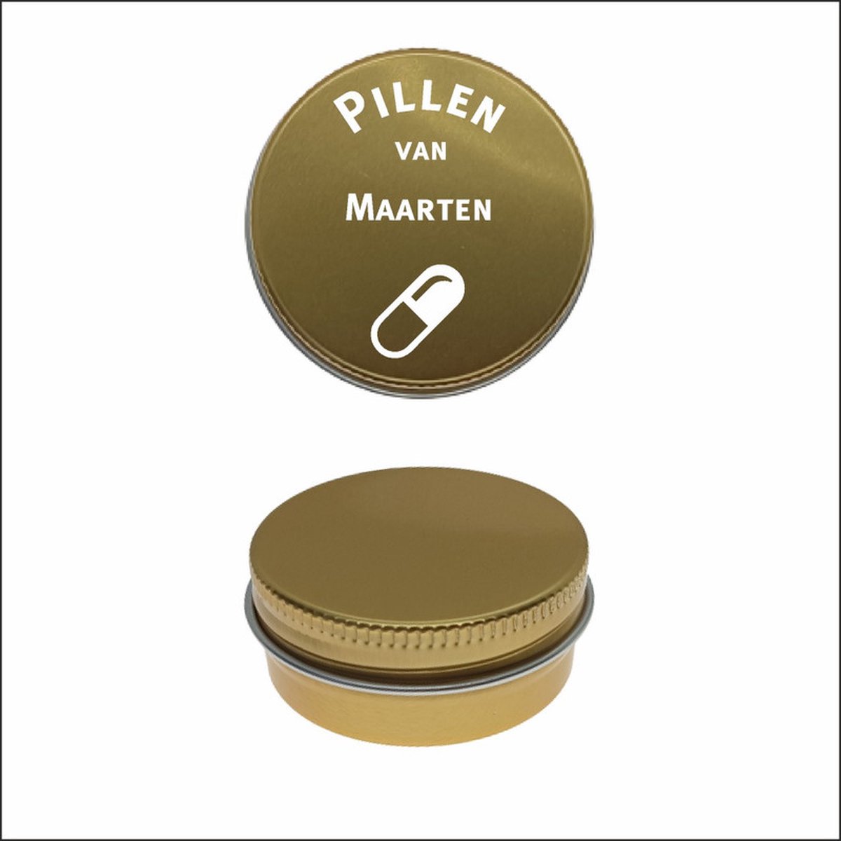 Goedkoopste Pillen Blikje Met Naam Gravering - Maarten