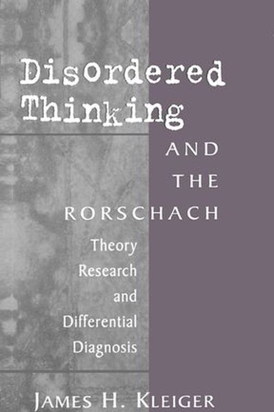 Disordered Thinking and the Rorschach - cover