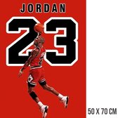 Allernieuwste Canvas Michael Jordan 23 - Basketbal Topper - Sport - Kleur Rood - 50 x 70 cm