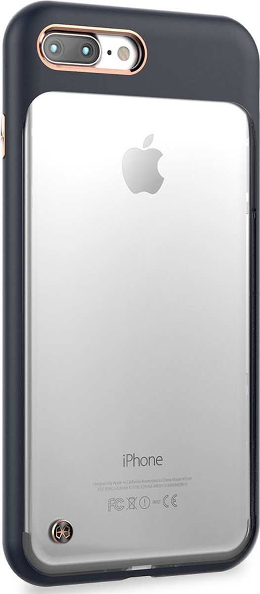 Apple iPhone 7 Plus Hoesje - STI:L - Monokini Serie - Hard Kunststof Backcover - Transparant / Marineblauw - Hoesje Geschikt Voor Apple iPhone 7 Plus