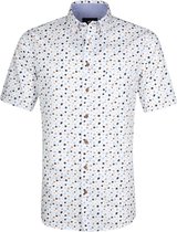 Suitable - Cas Overhemd Spatten Wit - XL - Heren - Regular-fit