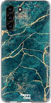 HappyCase Samsung Galaxy S21 FE Hoesje Flexibel TPU Aqua Marmer Print