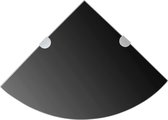 Decoways - Hoekschappen 2 stuks met chromen dragers 25x25 cm glas zwart