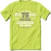 75 Jaar Legend T-Shirt | Zilver - Wit | Grappig Verjaardag en Feest Cadeau | Dames - Heren - Unisex | Kleding Kado | - Groen - 3XL