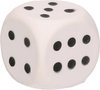 Afbeelding van het spelletje Foam dobbelsteen wit 4 x 4 cm - Speelgoed dobbelstenen