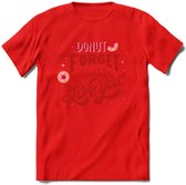Donut Forget That I Love You - Valentijn T-Shirt | Grappig Valentijnsdag Cadeautje voor Hem en Haar | Dames - Heren - Unisex | Kleding Cadeau | - Rood - XL
