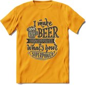 I Make Beer Disappear T-Shirt | Bier Kleding | Feest | Drank | Grappig Verjaardag Cadeau | - Geel - M