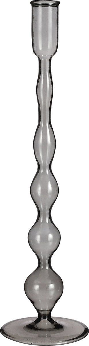 Trent candleholder glass d. grey - h33xd9cm