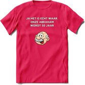 Ja het is echt waar T-Shirt | Grappig Abraham 50 Jaar Verjaardag Kleding Cadeau | Dames – Heren - Roze - M