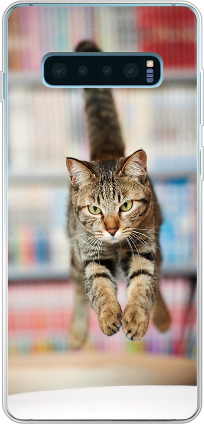 Coque Samsung Galaxy S10 Lite - Chat - Saut - Chaise - Coque de téléphone en Siliconen