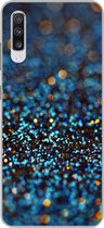 Geschikt voor Samsung Galaxy A70 hoesje - Glitter - Blauw - Abstract - Design - Siliconen Telefoonhoesje