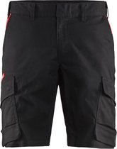 Blaklader Industrie short met stretch 1446-1832 - Zwart/Rood - C56