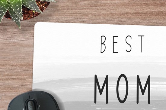 Bureau onderlegger 80x40 cm - Muismat Best mom ever - Moederdag - Mama - Mam - Cadeau Moederdag - zwart wit - Bureaulegger xl - Desk mat beschermer - Computer muismatten
