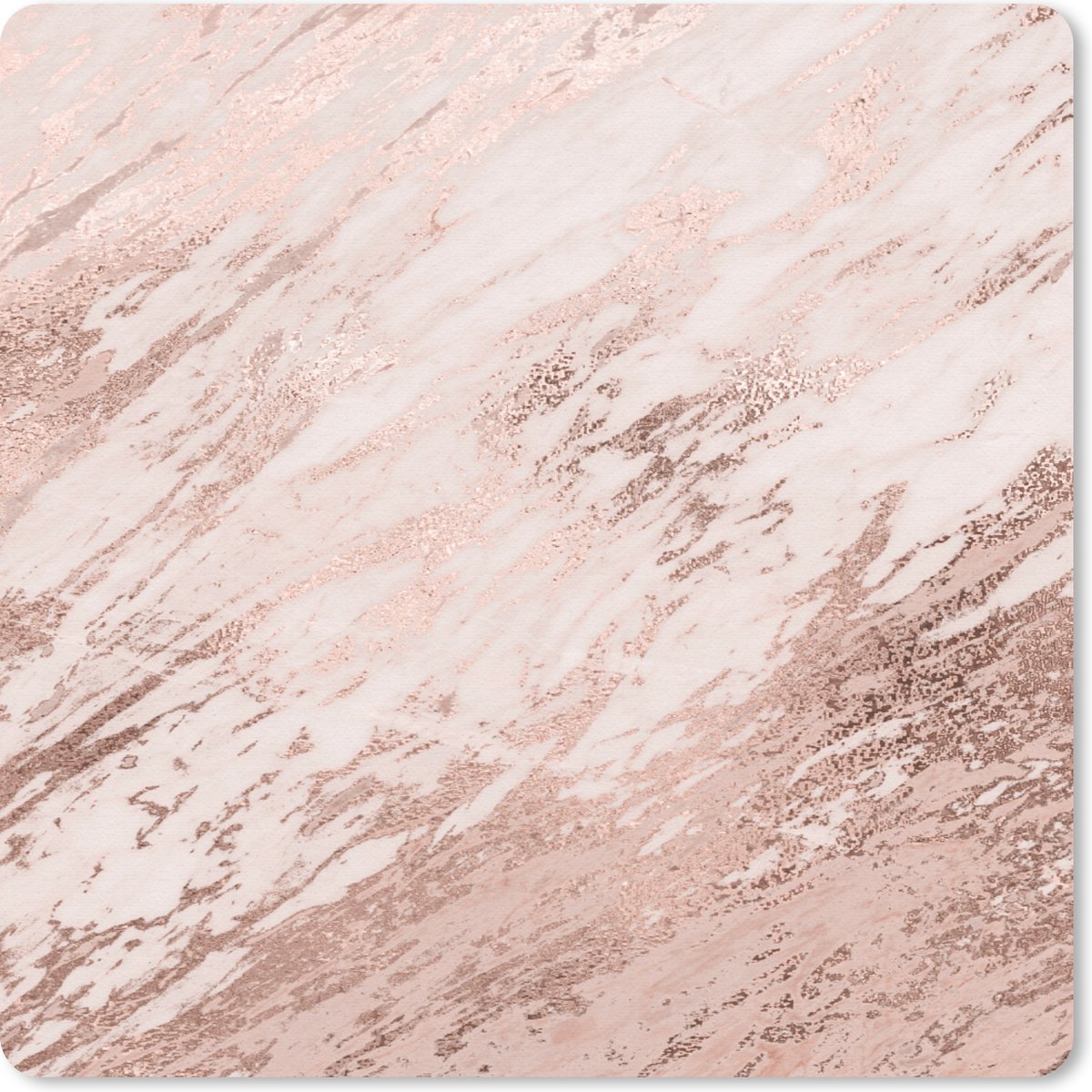 Muismat 30x30 cm - Mousepad Marmer - Patronen - Rosé - Goud - Muismatten