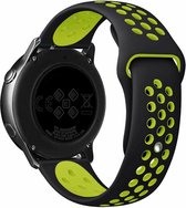 Strap-it Smartwatch bandje 20mm - sport bandje geschikt voor Samsung Galaxy Watch 42mm / Active / Active2 - 40 & 44mm / Galaxy Watch 3 41mm / Galaxy Watch 4 / 4 Classic / Galaxy Watch 5 / 5 Pro / Galaxy Watch 6 / 6 Classic / Gear Sport - zwart/geel
