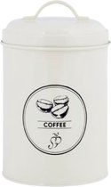 Esschert Design Voorraadblik Coffee 18,8 Cm 2,7 Liter Staal Wit